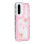Til Samsung Galaxy S25+ / S24+ etui DIY sommerfugle glimmer epoxy blød TPU telefon bagcover