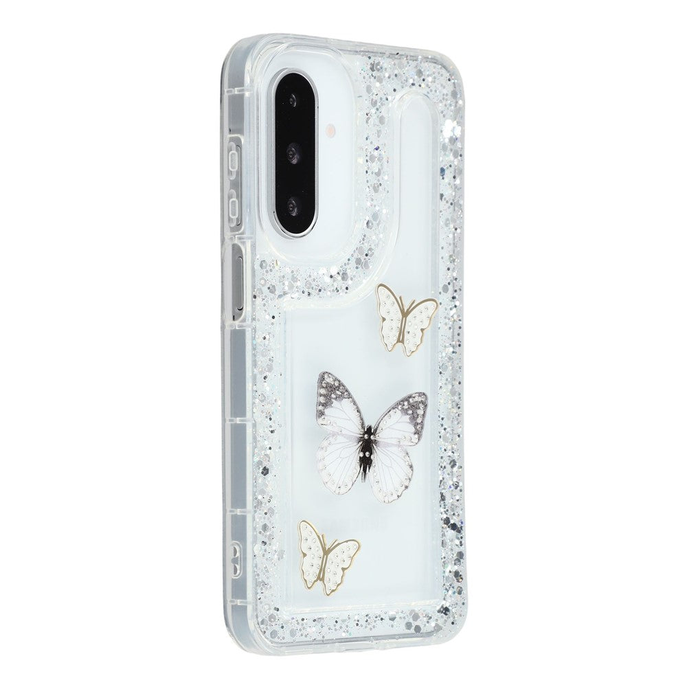 Til Samsung Galaxy S25+ / S24+ etui DIY sommerfugle glimmer epoxy blød TPU telefon bagcover