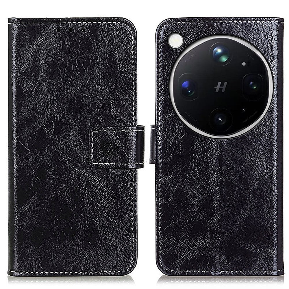 For Oppo Find X9 Ultra 5G Case Wallet Leather Phone Cover Crazy Horse Texture