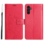 Til Samsung Galaxy S26 FE Læder Pung Etui Sommerfugl Blomst Trykt Telefoncover med Rem