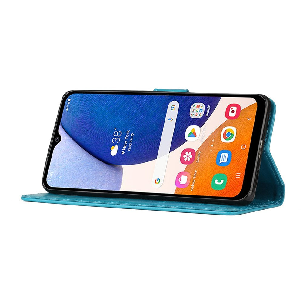 Til Samsung Galaxy S26 FE Læder Pung Etui Sommerfugl Blomst Trykt Telefoncover med Rem