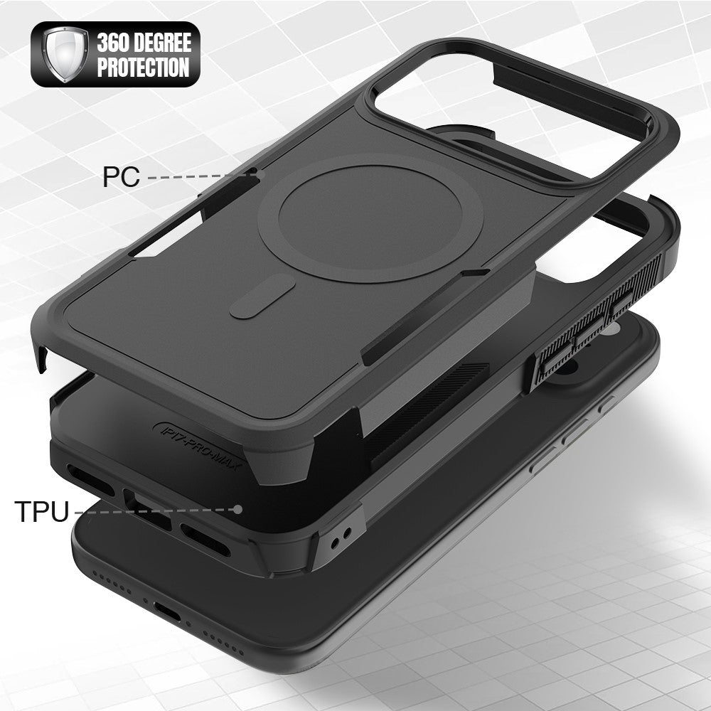 For iPhone 18 Pro Max / 17 Pro Max Case Compatible with MagSafe Dual Layer PC + TPU Shockproof Phone Cover
