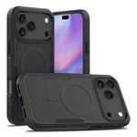 För iPhone 18 Pro / 17 Pro Magnetiskt Fodral Dubbla Lager PC TPU Stötsäkert Mobilskal