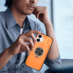 For iPhone 17 Magnetic Case Slide Camera Cover Rotary Kickstand PC + TPU Phone Shell