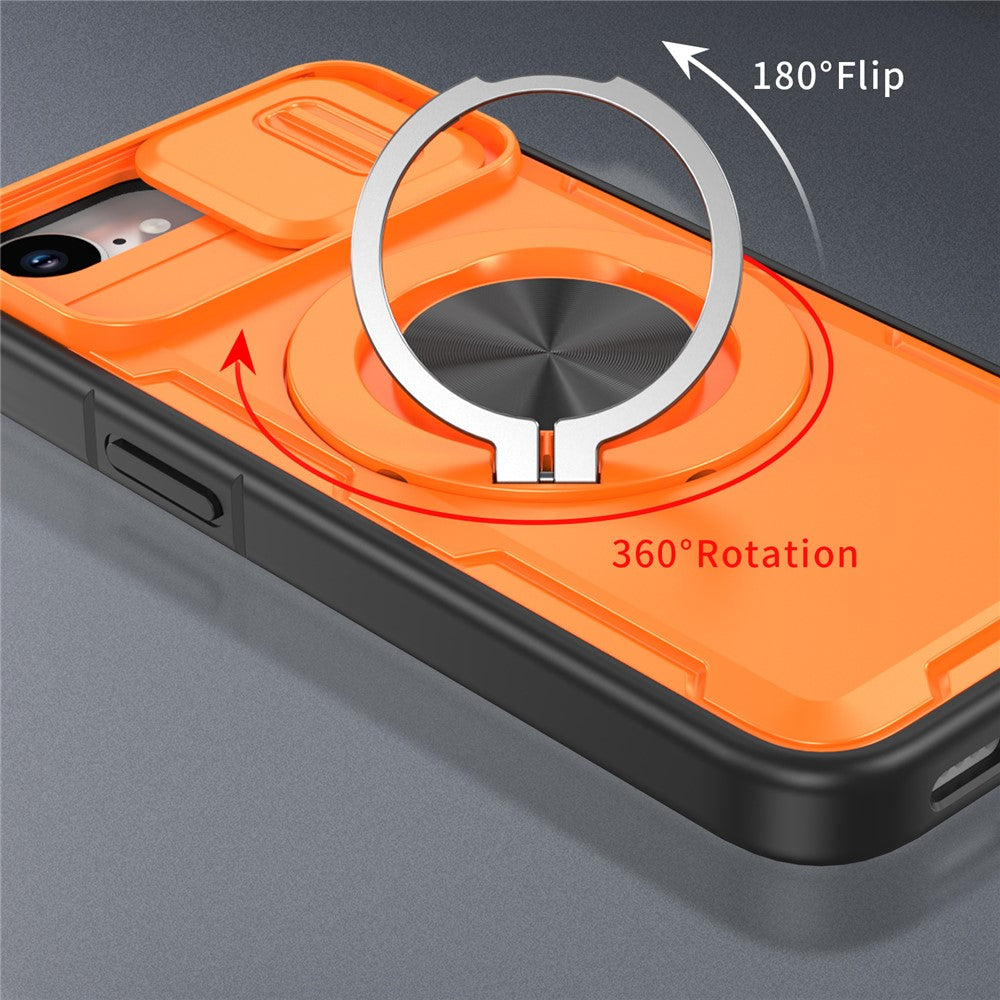 Til iPhone 17e / 16e Magnetisk cover med skydende kameralinsebeskyttelse og drejelig støttefod i PC + TPU