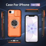 Til iPhone 17e / 16e Magnetisk cover med skydende kameralinsebeskyttelse og drejelig støttefod i PC + TPU
