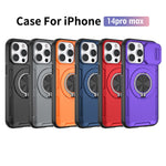 Til iPhone 14 Pro Max Magnetisk Cover Skydeligt Kameradæksel Roterbar Stander PC + TPU Telefoncover