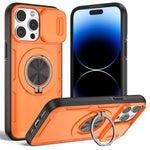 Til iPhone 14 Pro Max Magnetisk Cover Skydeligt Kameradæksel Roterbar Stander PC + TPU Telefoncover