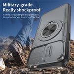 For iPhone 13 Pro Max Magnetic Case Slide Camera Cover Rotary Kickstand PC + TPU Phone Shell