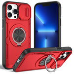 For iPhone 13 Pro Max Magnetic Case Slide Camera Cover Rotary Kickstand PC + TPU Phone Shell