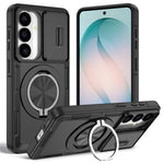 Magnetiskt skal för Samsung Galaxy S26 med glidande kameraskydd, roterande stöd, PC + TPU-skal