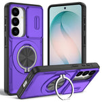 Magnetiskt skal för Samsung Galaxy S26 med glidande kameraskydd, roterande stöd, PC + TPU-skal