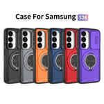 Magnetiskt skal för Samsung Galaxy S26 med glidande kameraskydd, roterande stöd, PC + TPU-skal