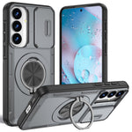 For Samsung Galaxy S26+  /  S25+  /  S24+ Magnetic Case Slide Camera Cover Rotary Kickstand PC + TPU Phone Shell