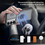 Magnetisk cover med skydedæksel til kamera og roterende stativ i PC + TPU til Samsung Galaxy S26+ / S25+ / S24+