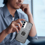 Magnetisk cover med skydedæksel til kamera og roterende stativ i PC + TPU til Samsung Galaxy S26+ / S25+ / S24+