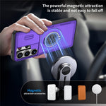 For Samsung Galaxy S26 Ultra Magnetic Case Slide Camera Cover Rotary Kickstand PC + TPU Phone Shell