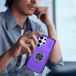 For Samsung Galaxy S26 Ultra Magnetic Case Slide Camera Cover Rotary Kickstand PC + TPU Phone Shell