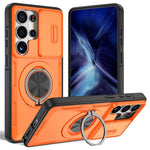 For Samsung Galaxy S26 Ultra Magnetic Case Slide Camera Cover Rotary Kickstand PC + TPU Phone Shell