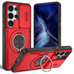 For Samsung Galaxy S26 Ultra Magnetic Case Slide Camera Cover Rotary Kickstand PC + TPU Phone Shell