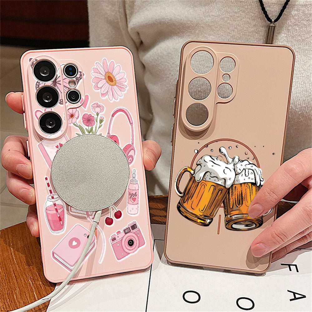 For Samsung Galaxy S26 Ultra Magnetic Case UV Printing Colorful Pattern PC + TPU Phone Protective Cover