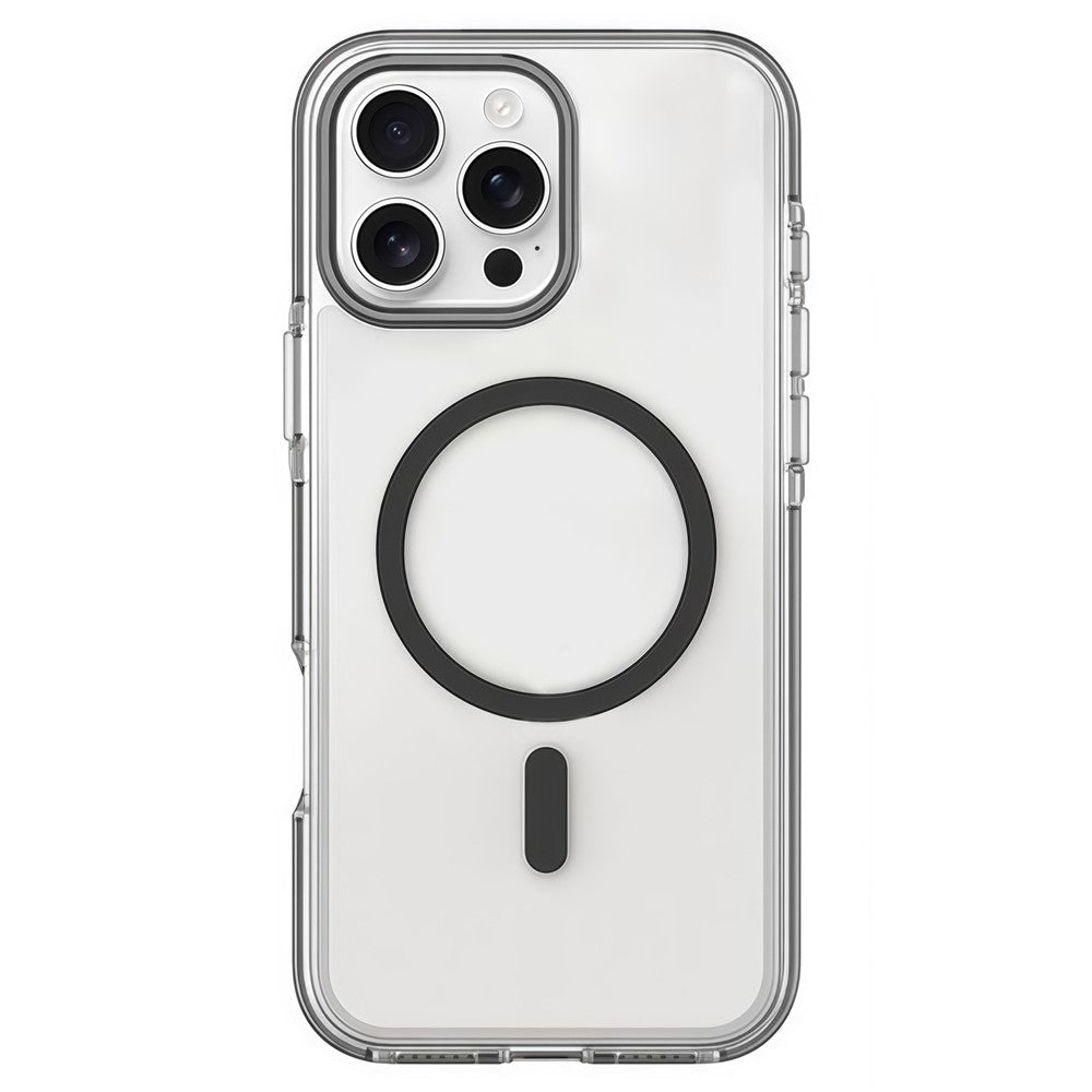For iPhone 16 Pro Max Magnetic Case Clear PC TPU TPE Shockproof Cover Compatible with MagSafe