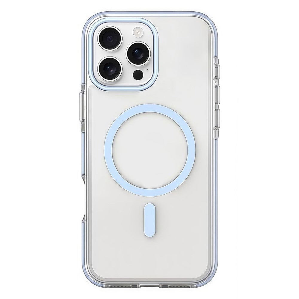 For iPhone 16 Pro Max Magnetic Case Clear PC TPU TPE Shockproof Cover Compatible with MagSafe