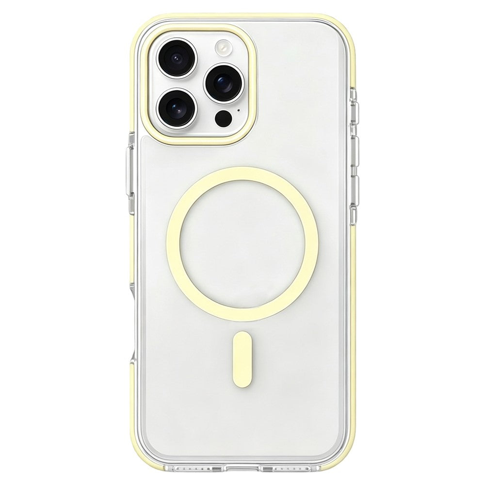 For iPhone 16 Pro Max Magnetic Case Clear PC TPU TPE Shockproof Cover Compatible with MagSafe