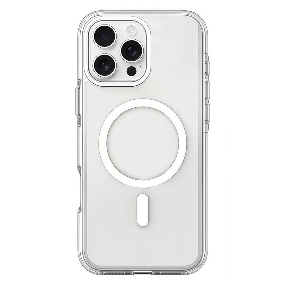 For iPhone 16 Pro Max Magnetic Case Clear PC TPU TPE Shockproof Cover Compatible with MagSafe
