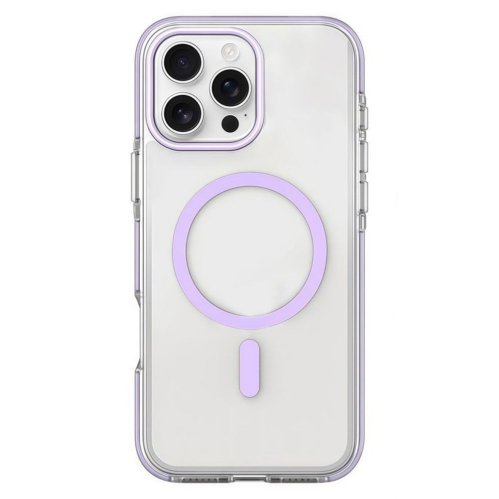 For iPhone 16 Pro Max Magnetic Case Clear PC TPU TPE Shockproof Cover Compatible with MagSafe