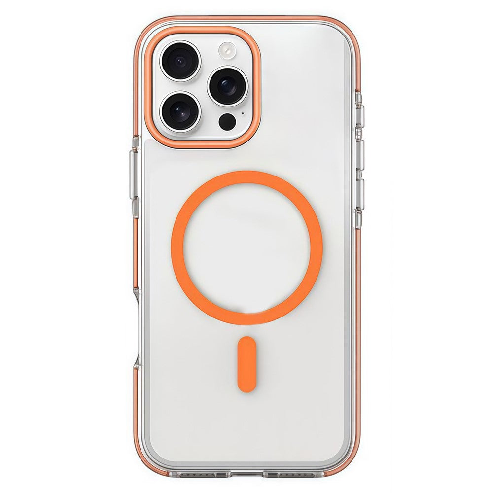 For iPhone 16 Pro Max Magnetic Case Clear PC TPU TPE Shockproof Cover Compatible with MagSafe
