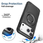 For iPhone 18 Pro Max / 17 Pro Max Magnetic Case Shockproof PC + TPU Anti-Slip Textured Phone Cover