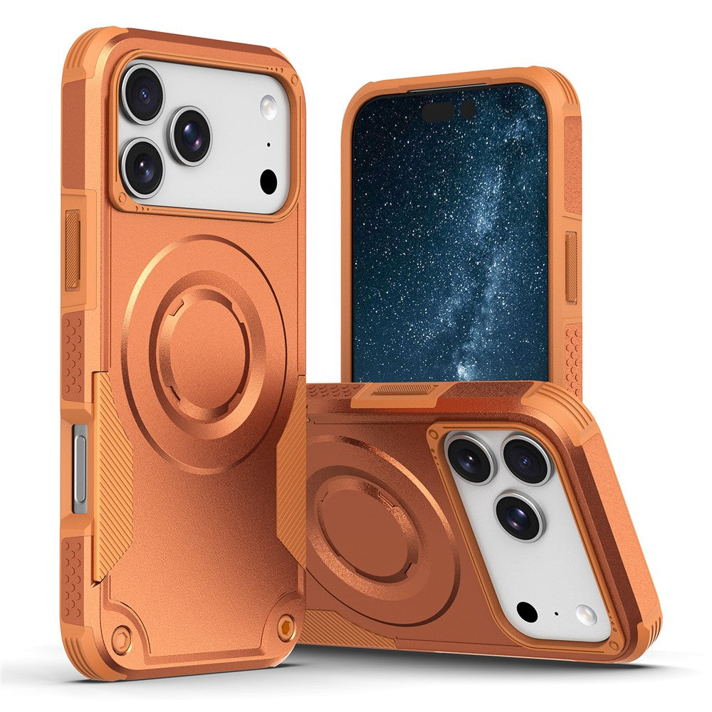 For iPhone 18 Pro Max / 17 Pro Max Magnetic Case Shockproof PC + TPU Anti-Slip Textured Phone Cover