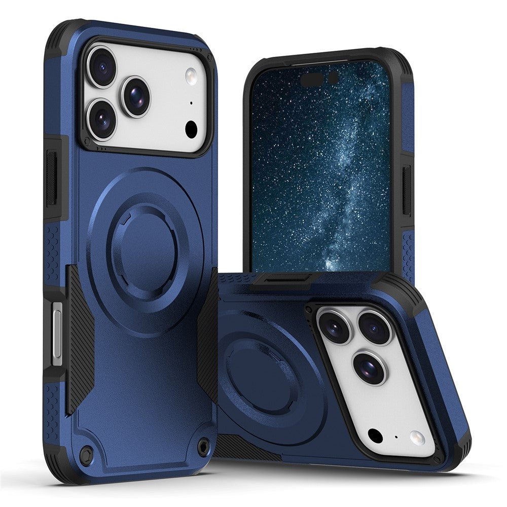 For iPhone 18 Pro Max / 17 Pro Max Magnetic Case Shockproof PC + TPU Anti-Slip Textured Phone Cover