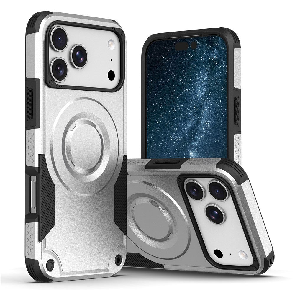 For iPhone 18 Pro Max / 17 Pro Max Magnetic Case Shockproof PC + TPU Anti-Slip Textured Phone Cover
