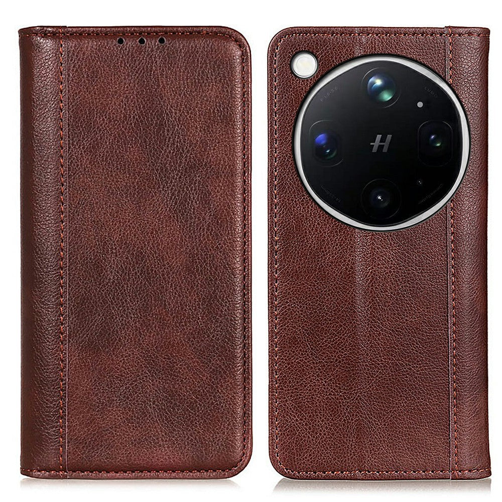 For Oppo Find X9 Ultra 5G Stand Case Split Leather Litchi Texture Wallet Phone Cover