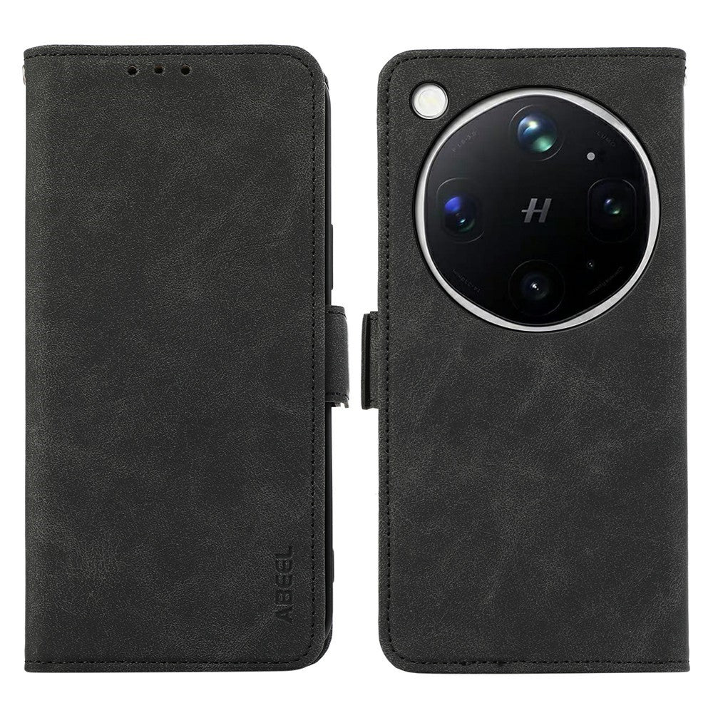 ABEEL For Oppo Find X9 Ultra 5G Case PU Leather Folio Stand View RFID Blocking Phone Cover