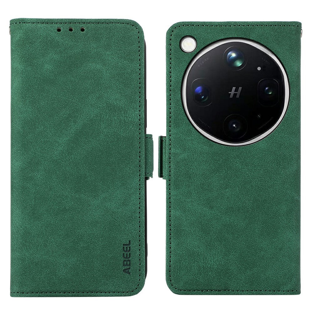 ABEEL For Oppo Find X9 Ultra 5G Case PU Leather Folio Stand View RFID Blocking Phone Cover