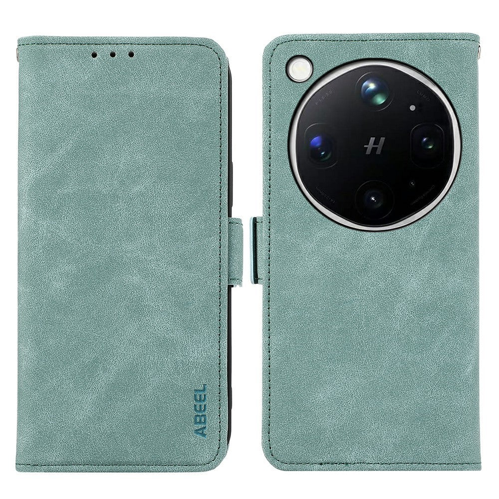 ABEEL For Oppo Find X9 Ultra 5G Case PU Leather Folio Stand View RFID Blocking Phone Cover