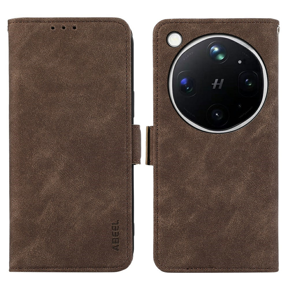 ABEEL For Oppo Find X9 Ultra 5G Case PU Leather Folio Stand View RFID Blocking Phone Cover