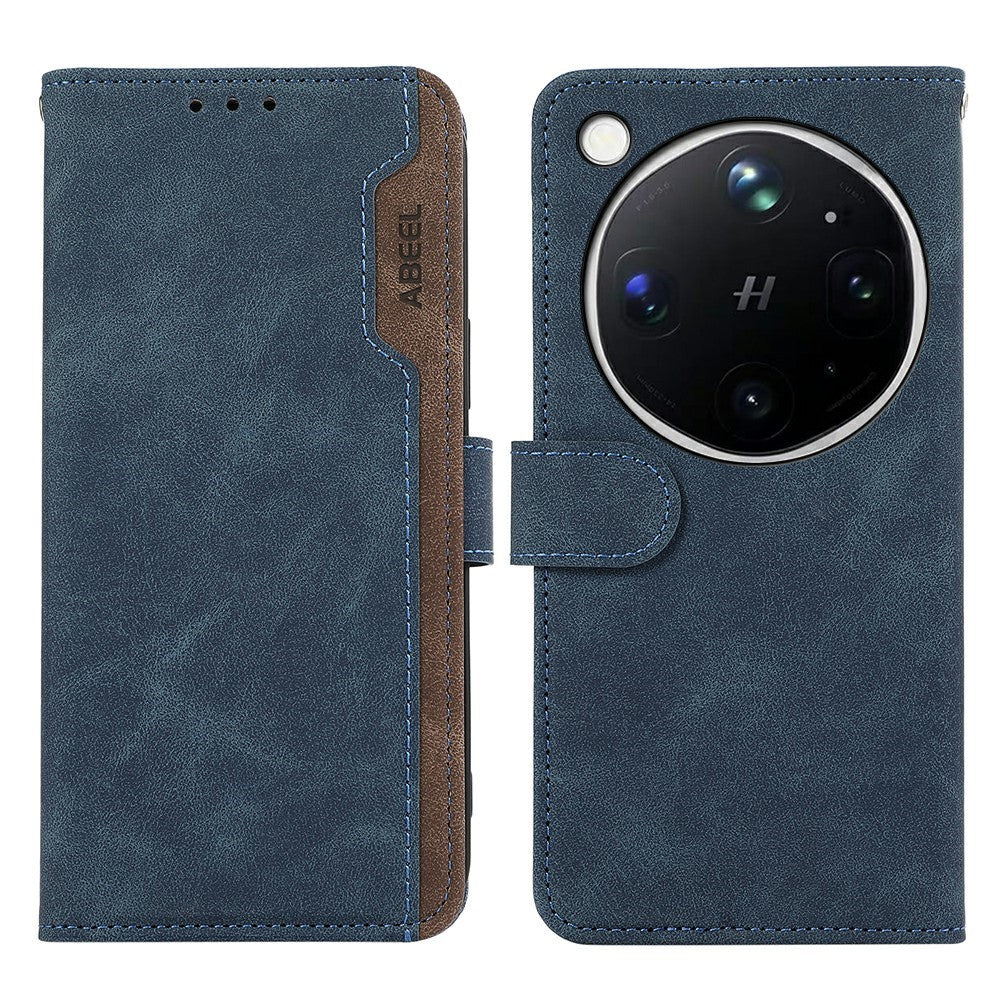 ABEEL For Oppo Find X9 Ultra 5G Case Color Splicing Leather Flip Phone Cover RFID Blocking
