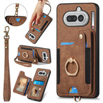 Til Nothing Phone (4a) Retro PU lædercover telefoncover med RFID-blokerende kortholder / Ringholder