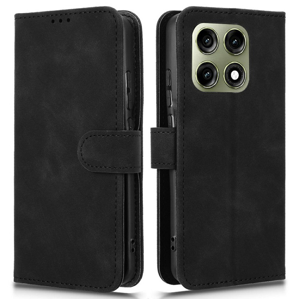 Til Motorola Edge 70 Pro 5G læderetui, skin-feel, anti-drop, tegnebog, stander, flip telefoncover
