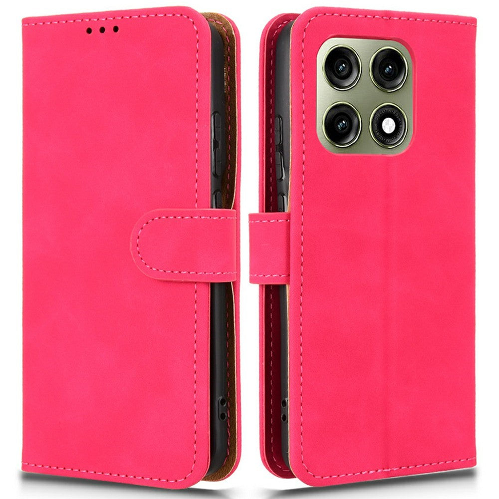 Til Motorola Edge 70 Pro 5G læderetui, skin-feel, anti-drop, tegnebog, stander, flip telefoncover