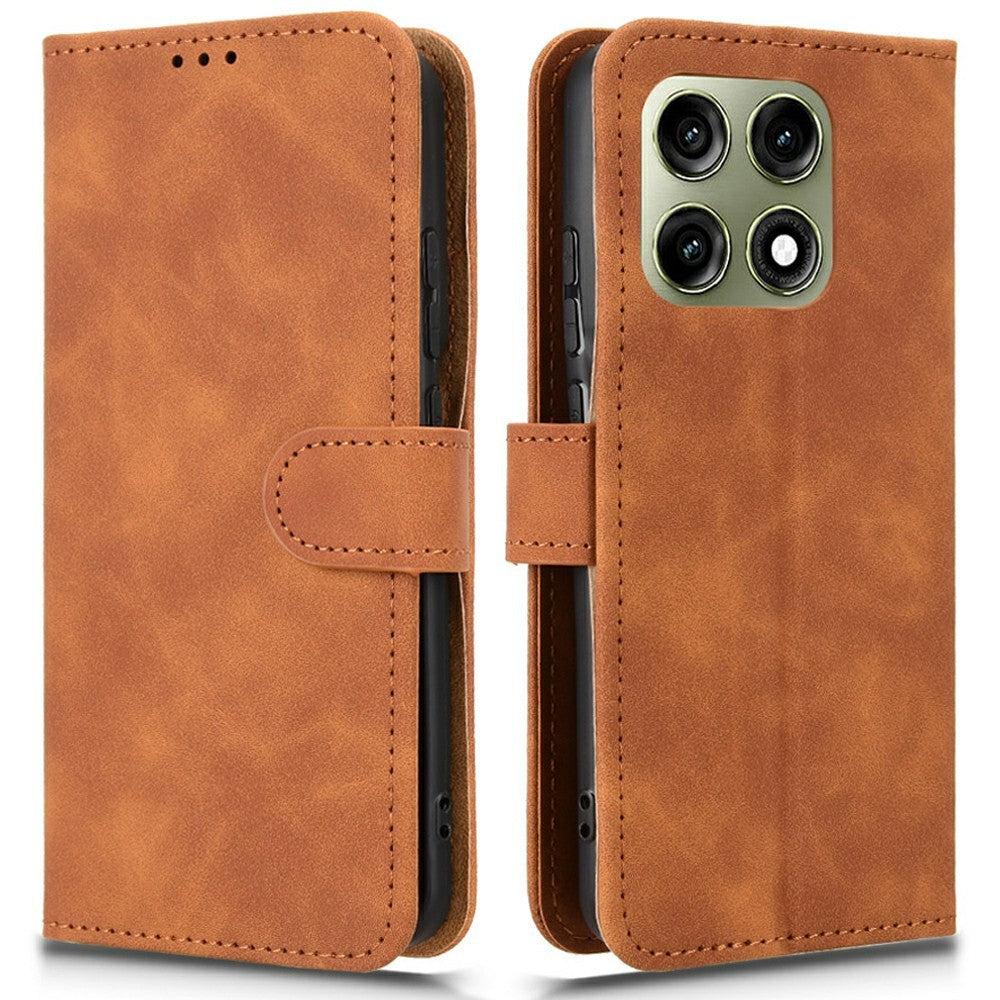 Til Motorola Edge 70 Pro 5G læderetui, skin-feel, anti-drop, tegnebog, stander, flip telefoncover
