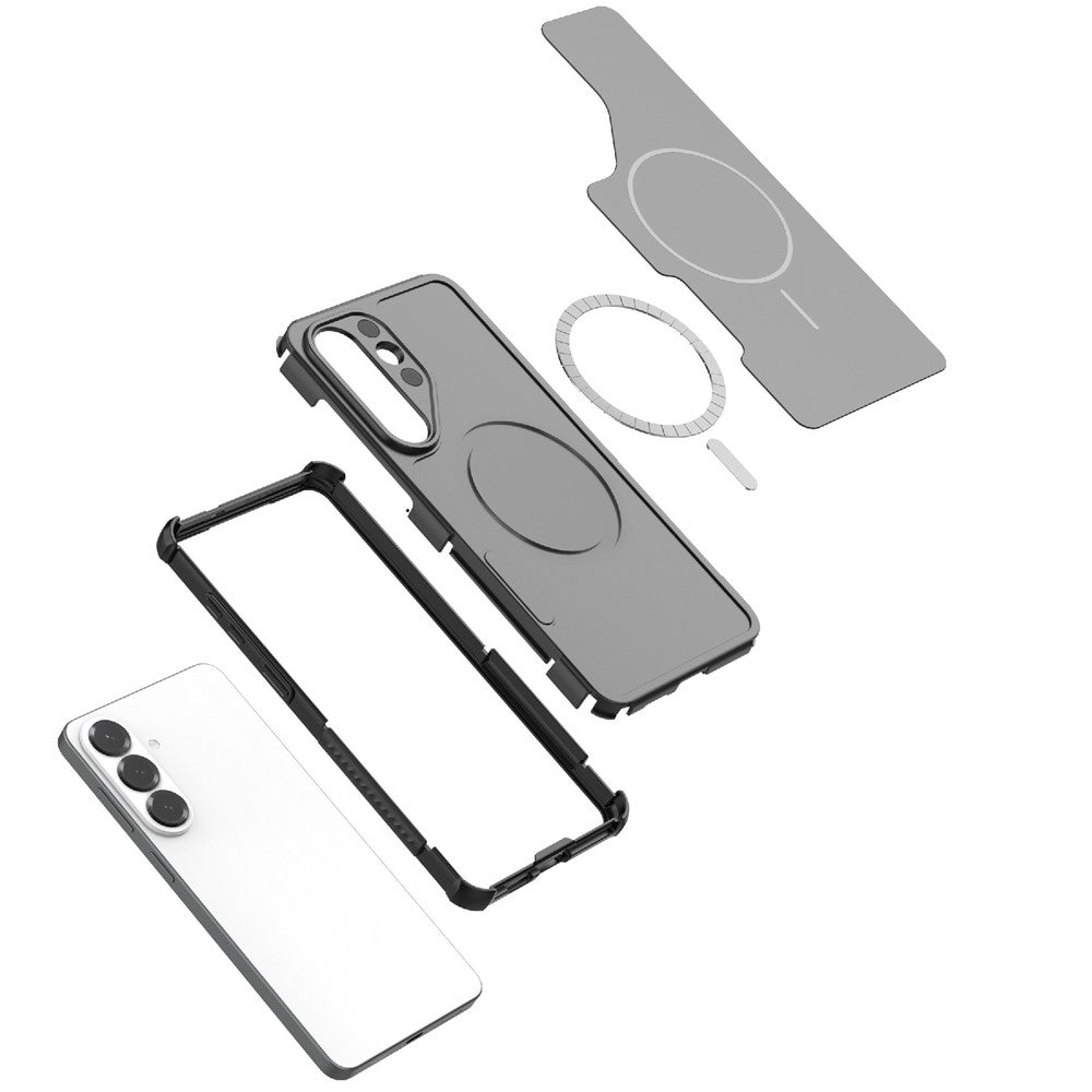 For Samsung Galaxy S25 Magnetic Case Shockproof Airbag PC+TPU Phone Cover