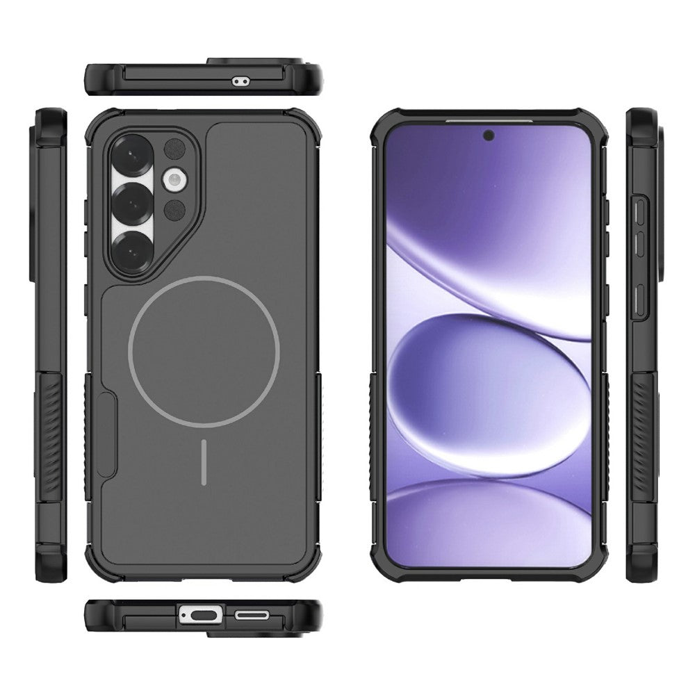 For Samsung Galaxy S25 Magnetic Case Shockproof Airbag PC+TPU Phone Cover