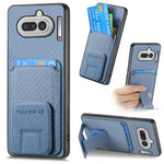 Til Nothing Phone (4a) Etui Kortholder Kulfibertekstur Læderbelagt TPU Telefoncover