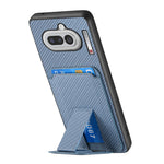 Til Nothing Phone (4a) Etui Kortholder Kulfibertekstur Læderbelagt TPU Telefoncover