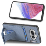 Til Nothing Phone (4a) Etui Kortholder Kulfibertekstur Læderbelagt TPU Telefoncover